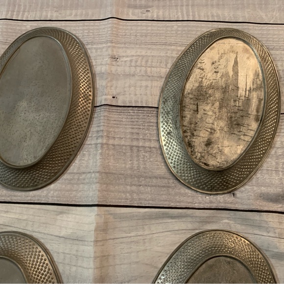 Steak plate with wooden platform ~ set of 4 - Picture 15 of 15